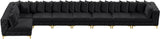 Tremblay Velvet Modular Sectional Sofa - Stylish Deep Button Tufting & Gold Chrome Legs Included