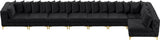 Tremblay Velvet Modular Sectional Sofa - Stylish Deep Button Tufting & Gold Chrome Legs Included