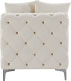 Tremblay Contemporary Armless Chair with Deep Button Tufting and Stylish Modular Gold & Chrome Legs