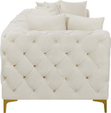 Tremblay Modular Sofa with Luxurious Velvet, Deep Button Tufting & Customizable Gold Chrome Legs