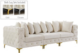 Tremblay Modular Sofa with Luxurious Velvet, Deep Button Tufting & Customizable Gold Chrome Legs