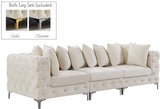 Tremblay Modular Sofa with Luxurious Velvet, Deep Button Tufting & Customizable Gold Chrome Legs