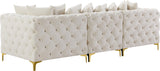 Tremblay Modular Sofa with Luxurious Velvet, Deep Button Tufting & Customizable Gold Chrome Legs