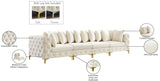 Tremblay Modular Sofa with Luxurious Velvet, Deep Button Tufting & Customizable Gold Chrome Legs