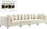 Tremblay Modular Sofa with Luxurious Velvet, Deep Button Tufting & Customizable Gold Chrome Legs