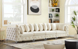 Tremblay Modular Sofa with Luxurious Velvet, Deep Button Tufting & Customizable Gold Chrome Legs