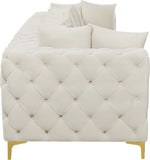 Tremblay Modular Sofa with Luxurious Velvet, Deep Button Tufting & Customizable Gold Chrome Legs