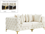 Tremblay Modular Sofa with Luxurious Velvet, Deep Button Tufting & Customizable Gold Chrome Legs