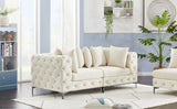 Tremblay Modular Sofa with Luxurious Velvet, Deep Button Tufting & Customizable Gold Chrome Legs