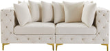 Tremblay Modular Sofa with Luxurious Velvet, Deep Button Tufting & Customizable Gold Chrome Legs