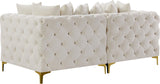 Tremblay Modular Sofa with Luxurious Velvet, Deep Button Tufting & Customizable Gold Chrome Legs