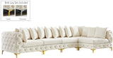 Tremblay Velvet Modular Sectional Sofa with Deep Button Tufting and Stylish Gold & Chrome Legs