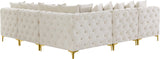 Tremblay Velvet Modular Sectional Sofa with Deep Button Tufting and Stylish Gold & Chrome Legs