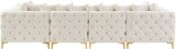 Tremblay Velvet Modular Sectional Sofa with Deep Button Tufting and Stylish Gold & Chrome Legs