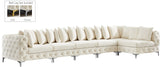 Tremblay Velvet Modular Sectional Sofa with Deep Button Tufting and Stylish Gold & Chrome Legs