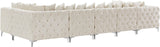 Tremblay Velvet Modular Sectional Sofa with Deep Button Tufting and Stylish Gold & Chrome Legs