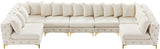Tremblay Velvet Modular Sectional Sofa with Deep Button Tufting and Stylish Gold & Chrome Legs