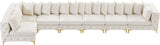 Tremblay Velvet Modular Sectional Sofa with Deep Button Tufting and Stylish Gold & Chrome Legs