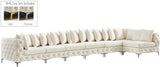 Tremblay Velvet Modular Sectional Sofa with Deep Button Tufting and Stylish Gold & Chrome Legs