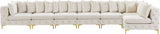 Tremblay Velvet Modular Sectional Sofa with Deep Button Tufting and Stylish Gold & Chrome Legs