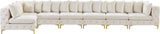 Tremblay Velvet Modular Sectional Sofa with Deep Button Tufting and Stylish Gold & Chrome Legs