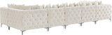 Tremblay Velvet Modular Sectional Sofa with Deep Button Tufting and Stylish Gold & Chrome Legs