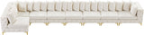 Tremblay Velvet Modular Sectional Sofa with Deep Button Tufting and Stylish Gold & Chrome Legs