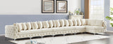 Tremblay Velvet Modular Sectional Sofa with Deep Button Tufting and Stylish Gold & Chrome Legs