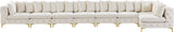 Tremblay Velvet Modular Sectional Sofa with Deep Button Tufting and Stylish Gold & Chrome Legs