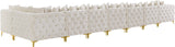 Tremblay Velvet Modular Sectional Sofa with Deep Button Tufting and Stylish Gold & Chrome Legs