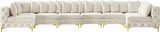 Tremblay Velvet Modular Sectional Sofa with Deep Button Tufting and Stylish Gold & Chrome Legs