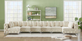 Tremblay Velvet Modular Sectional Sofa with Deep Button Tufting and Stylish Gold & Chrome Legs