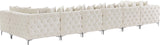Tremblay Velvet Modular Sectional Sofa with Deep Button Tufting and Stylish Gold & Chrome Legs