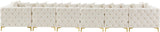 Tremblay Velvet Modular Sectional Sofa with Deep Button Tufting and Stylish Gold & Chrome Legs