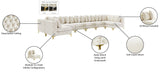 Tremblay Velvet Modular Sectional Sofa with Deep Button Tufting and Stylish Gold & Chrome Legs
