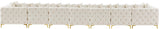 Tremblay Velvet Modular Sectional Sofa with Deep Button Tufting and Stylish Gold & Chrome Legs