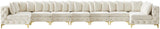 Tremblay Velvet Modular Sectional Sofa with Deep Button Tufting and Stylish Gold & Chrome Legs