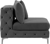 Tremblay Contemporary Armless Chair with Deep Button Tufting and Stylish Modular Gold & Chrome Legs