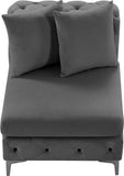 Tremblay Contemporary Armless Chair with Deep Button Tufting and Stylish Modular Gold & Chrome Legs