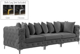 Tremblay Modular Sofa with Luxurious Velvet, Deep Button Tufting & Customizable Gold Chrome Legs
