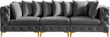 Tremblay Modular Sofa with Luxurious Velvet, Deep Button Tufting & Customizable Gold Chrome Legs