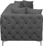 Tremblay Modular Sofa with Luxurious Velvet, Deep Button Tufting & Customizable Gold Chrome Legs