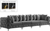 Tremblay Modular Sofa with Luxurious Velvet, Deep Button Tufting & Customizable Gold Chrome Legs