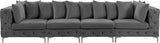 Tremblay Modular Sofa with Luxurious Velvet, Deep Button Tufting & Customizable Gold Chrome Legs