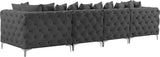 Tremblay Modular Sofa with Luxurious Velvet, Deep Button Tufting & Customizable Gold Chrome Legs