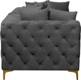 Tremblay Modular Sofa with Luxurious Velvet, Deep Button Tufting & Customizable Gold Chrome Legs