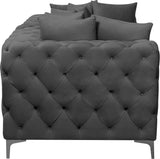 Tremblay Modular Sofa with Luxurious Velvet, Deep Button Tufting & Customizable Gold Chrome Legs
