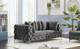 Tremblay Modular Sofa with Luxurious Velvet, Deep Button Tufting & Customizable Gold Chrome Legs