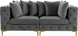 Tremblay Modular Sofa with Luxurious Velvet, Deep Button Tufting & Customizable Gold Chrome Legs