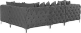 Tremblay Velvet Sectional Sofa - Luxurious Comfort with Modular Design & Gold Chrome Legs for Modern Homes